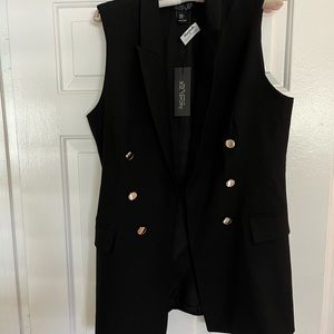 Black double breasted vest